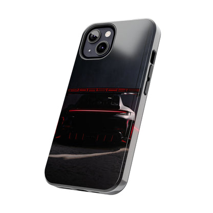 Capa Resistente Vista Traseira Sport Car — Design Elegante Preto e Vermelho