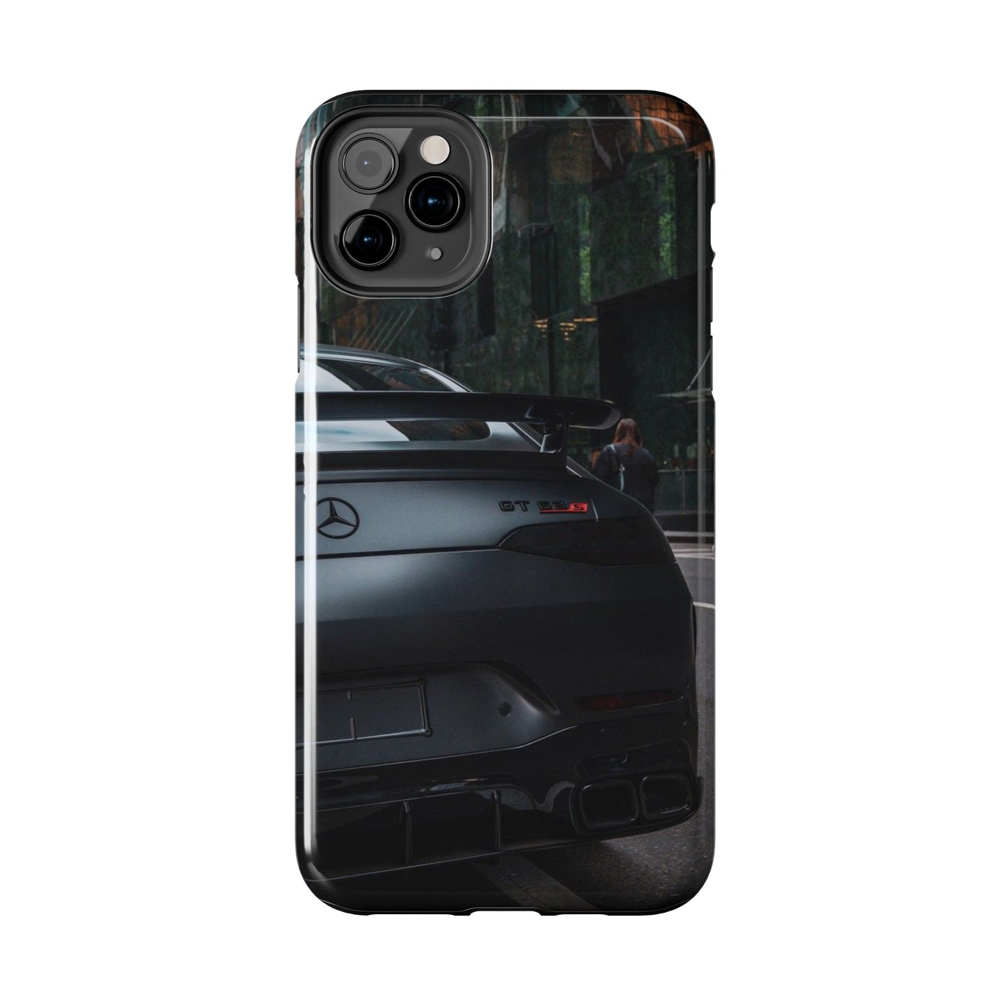 Capa Resistente para Telemóvel Car Lover — Design GT Preto Mate Vista Traseira