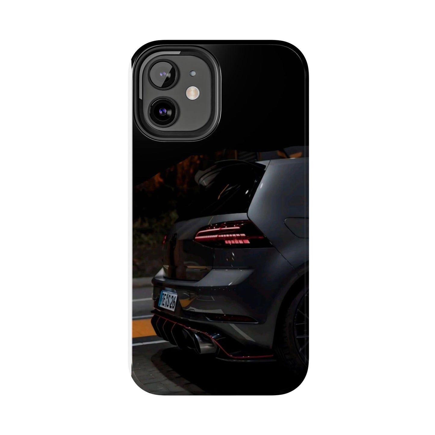 Capa Hatchback Preto Desportivo — Vista Traseira Fotografia Automóvelsim