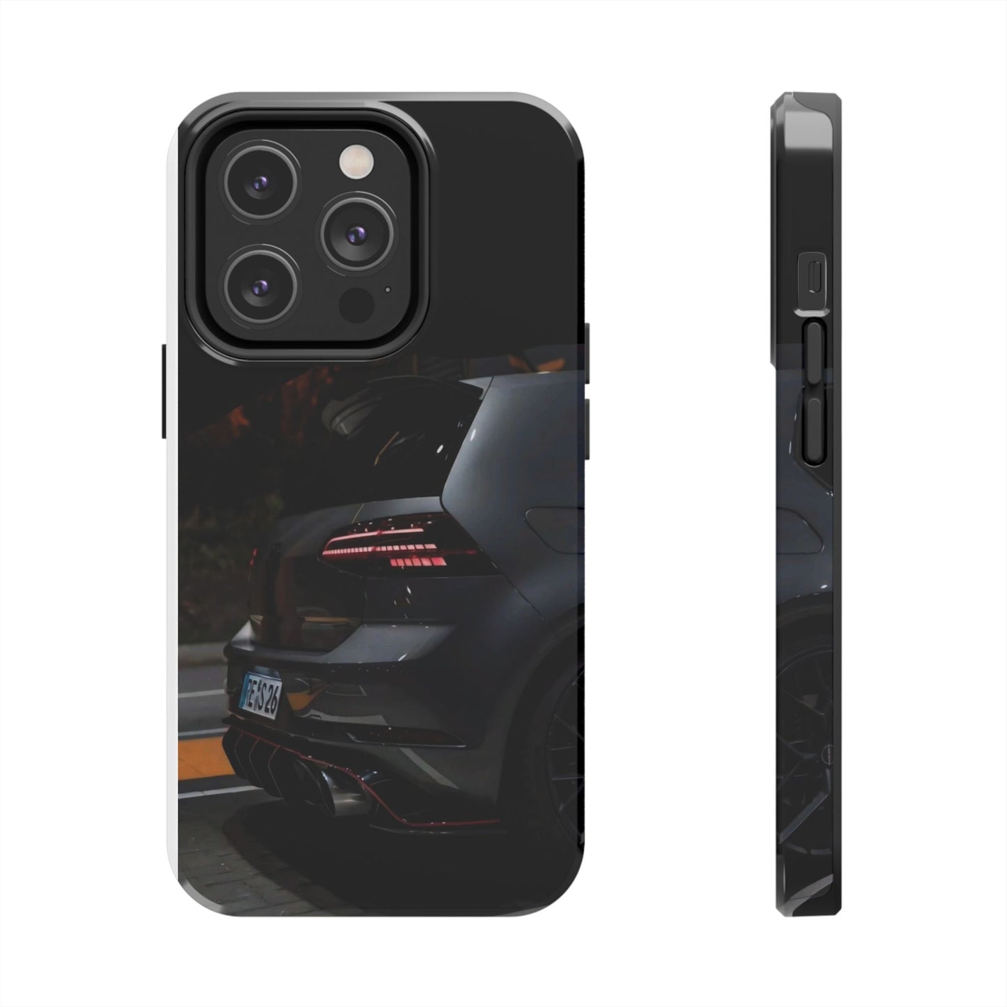 Capa Hatchback Preto Desportivo — Vista Traseira Fotografia Automóvelsim