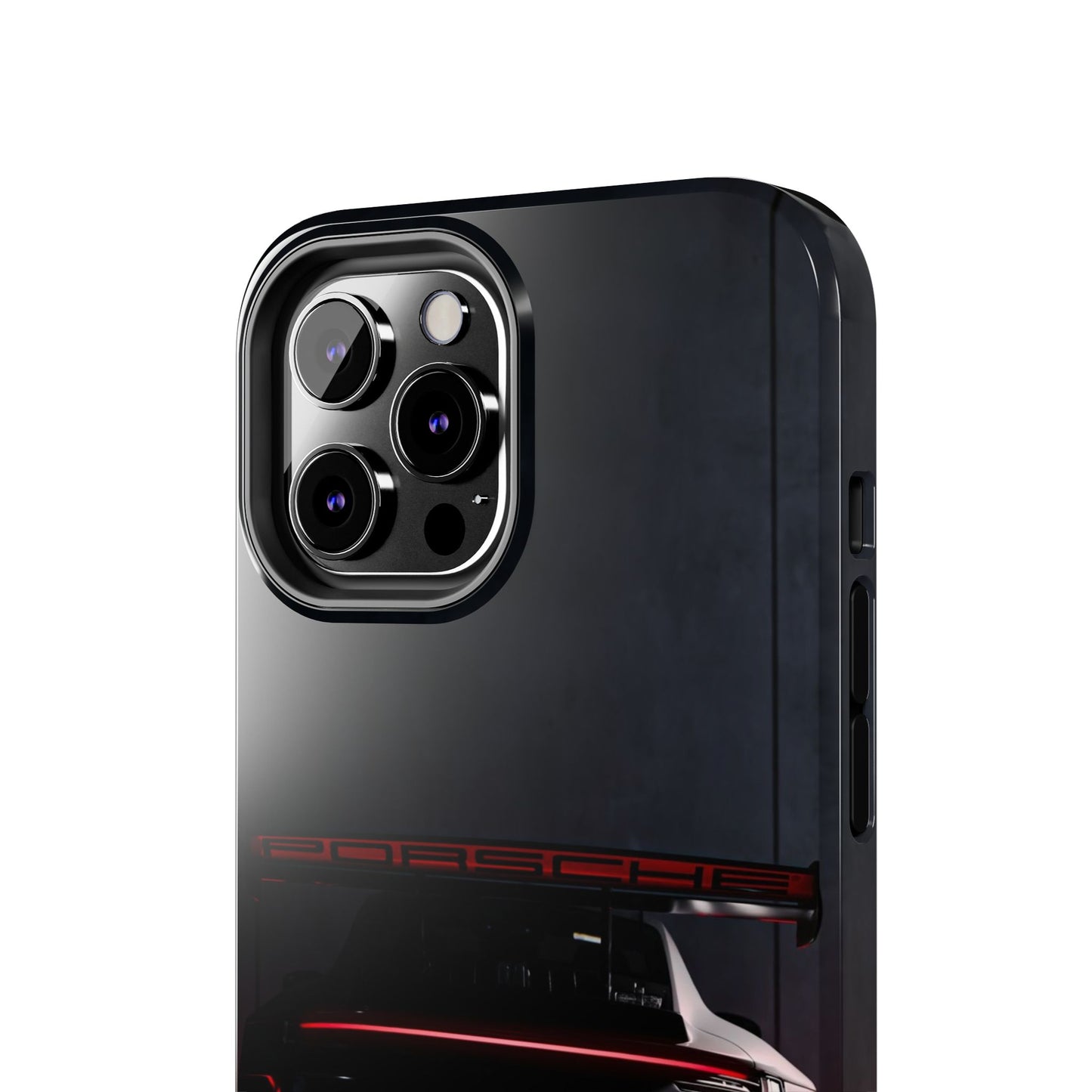 Capa Resistente Vista Traseira Sport Car — Design Elegante Preto e Vermelho