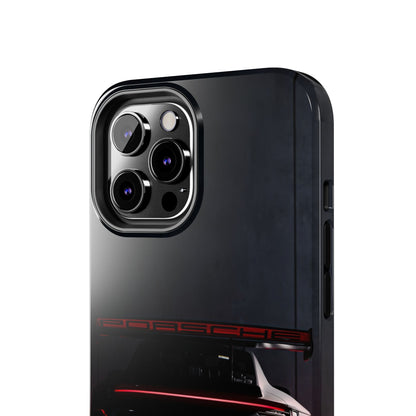 Capa Resistente Vista Traseira Sport Car — Design Elegante Preto e Vermelho