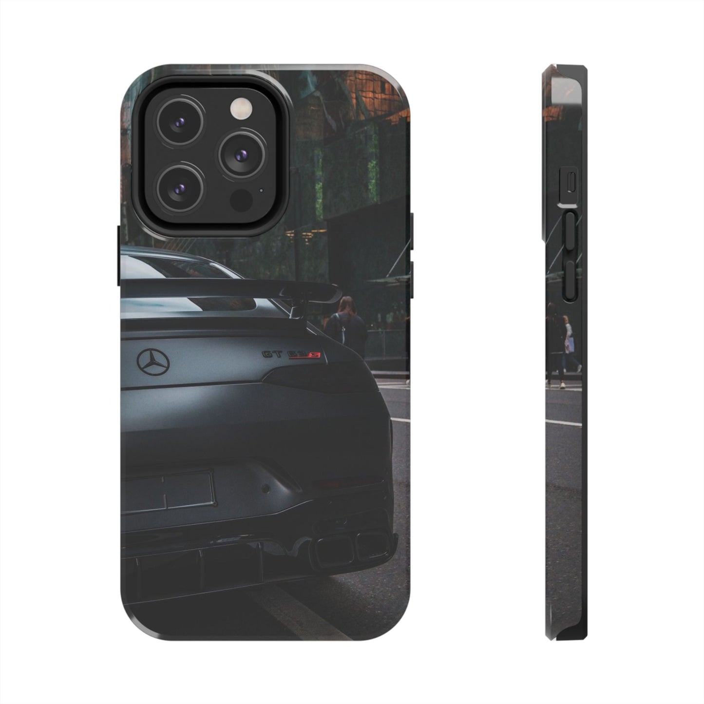 Capa Resistente para Telemóvel Car Lover — Design GT Preto Mate Vista Traseira