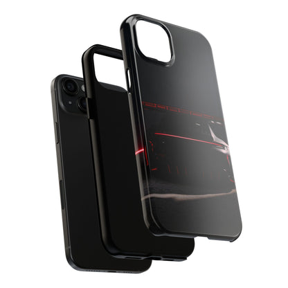 Capa Resistente Vista Traseira Sport Car — Design Elegante Preto e Vermelho