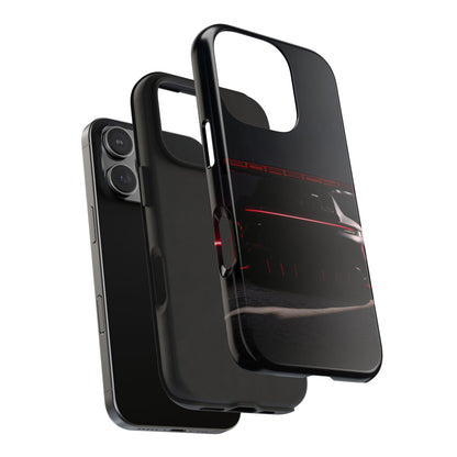 Capa Resistente Vista Traseira Sport Car — Design Elegante Preto e Vermelho