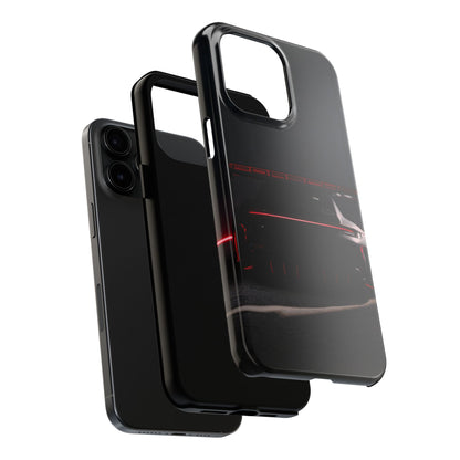 Capa Resistente Vista Traseira Sport Car — Design Elegante Preto e Vermelho