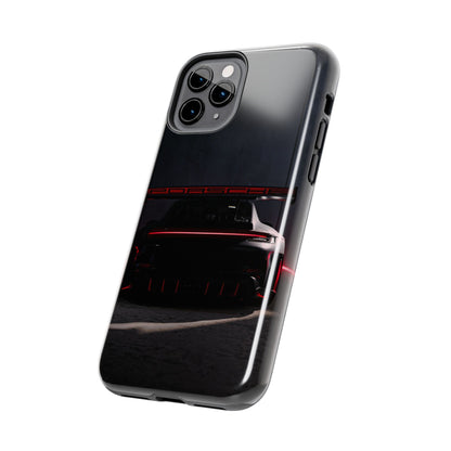 Capa Resistente Vista Traseira Sport Car — Design Elegante Preto e Vermelho