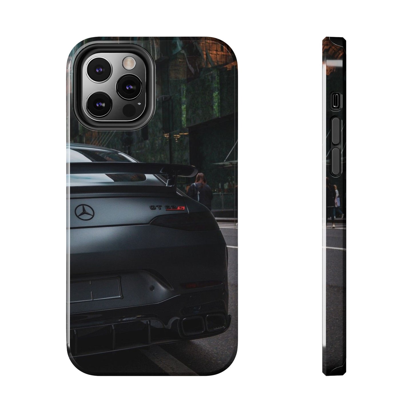 Capa Resistente para Telemóvel Car Lover — Design GT Preto Mate Vista Traseira