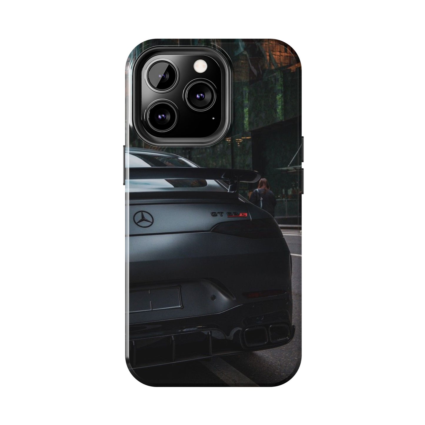 Capa Resistente para Telemóvel Car Lover — Design GT Preto Mate Vista Traseira