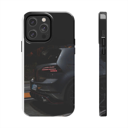 Capa Hatchback Preto Desportivo — Vista Traseira Fotografia Automóvelsim