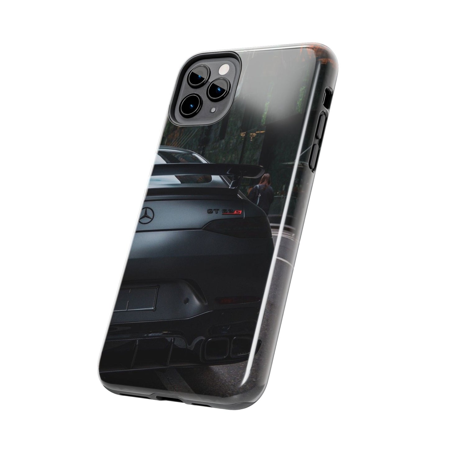 Capa Resistente para Telemóvel Car Lover — Design GT Preto Mate Vista Traseira