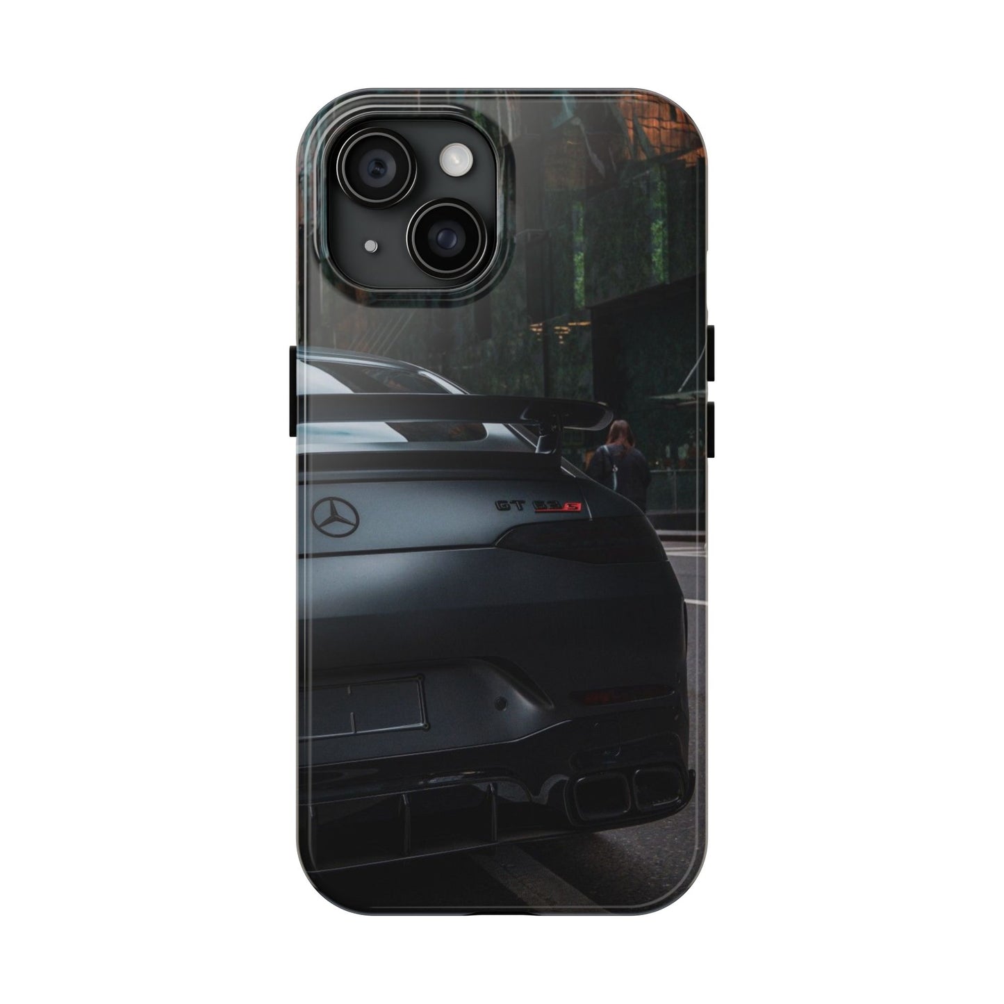 Capa Resistente para Telemóvel Car Lover — Design GT Preto Mate Vista Traseira