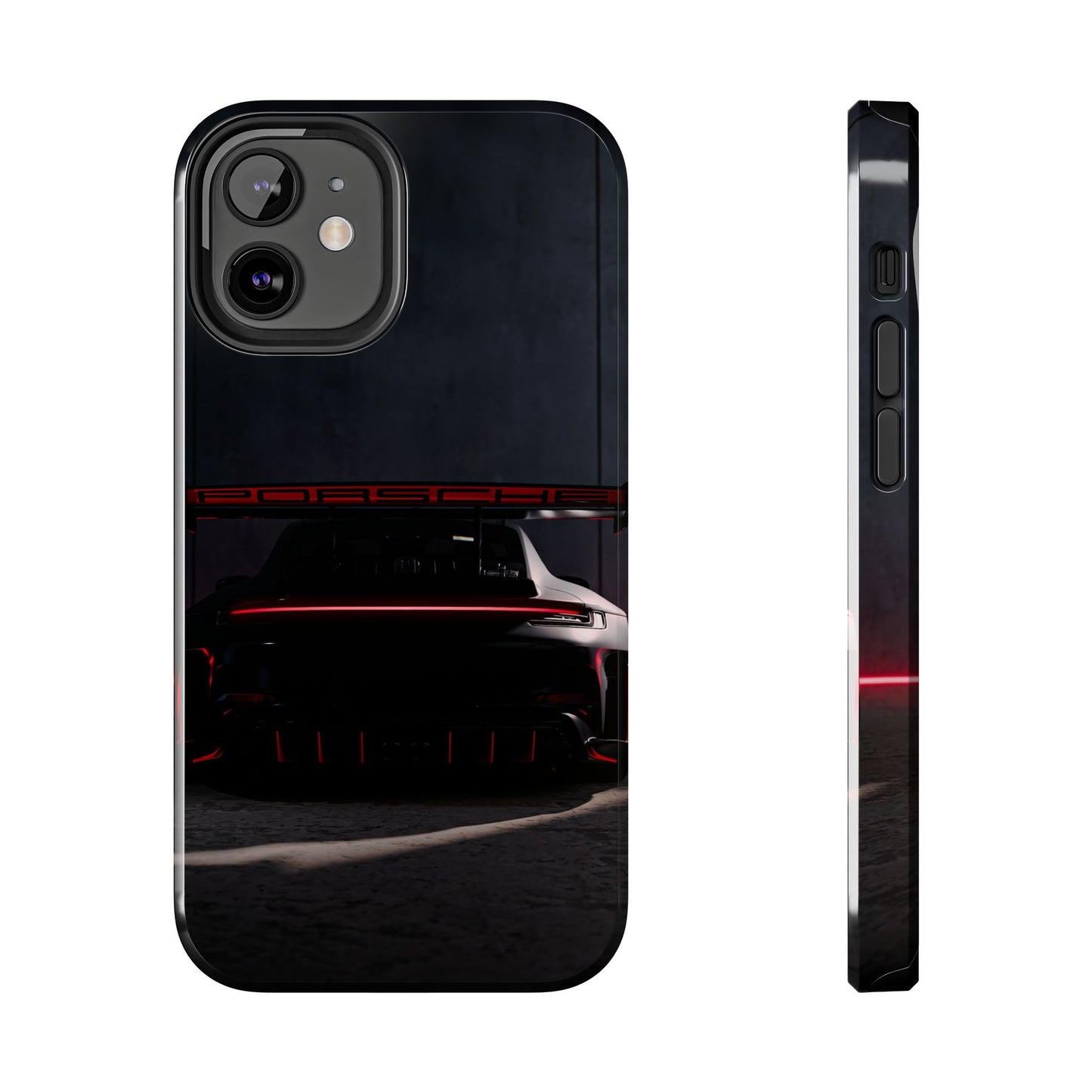 Capa Resistente Vista Traseira Sport Car — Design Elegante Preto e Vermelho