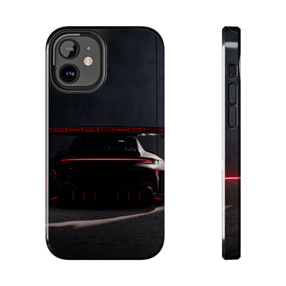 Capa Resistente Vista Traseira Sport Car — Design Elegante Preto e Vermelho
