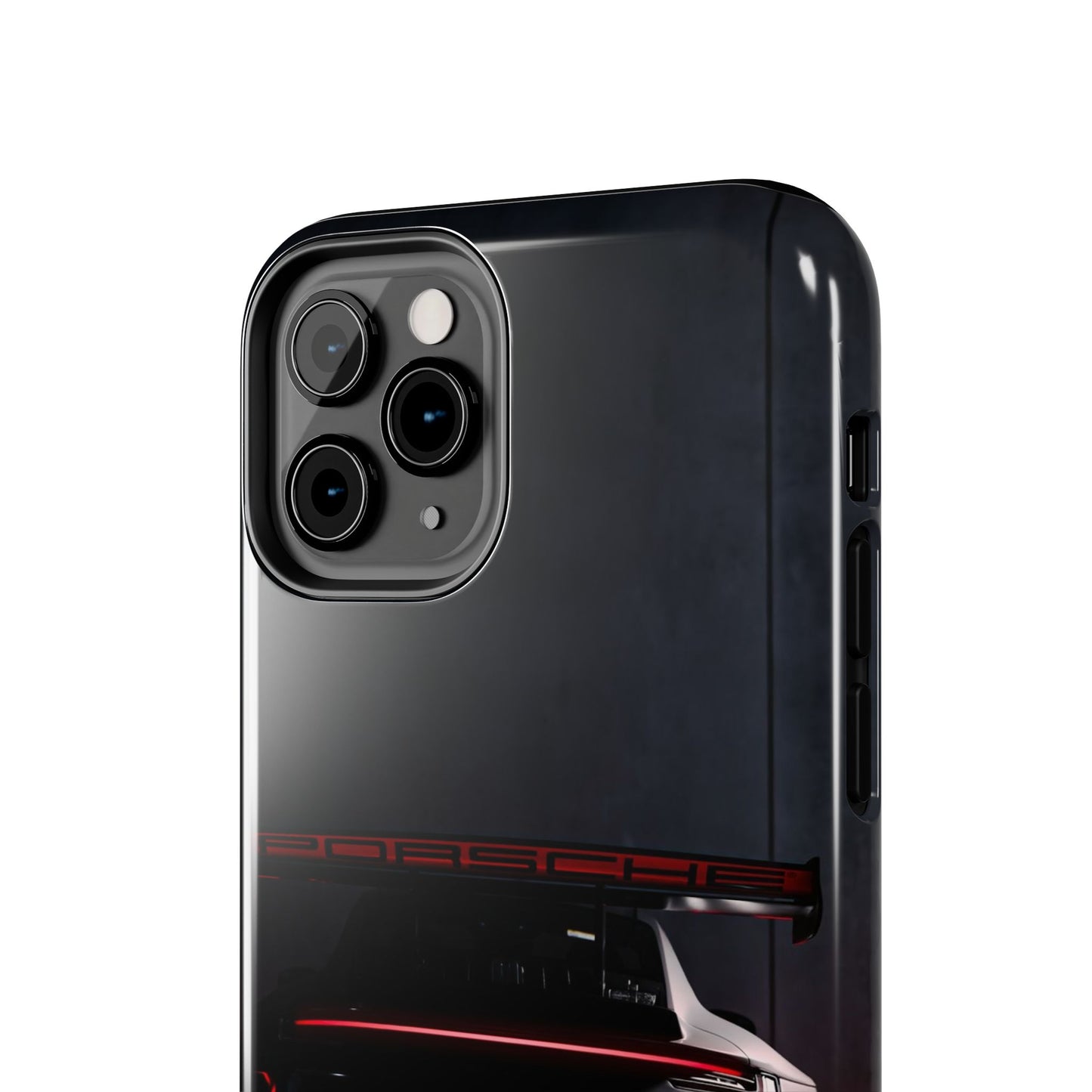 Capa Resistente Vista Traseira Sport Car — Design Elegante Preto e Vermelho