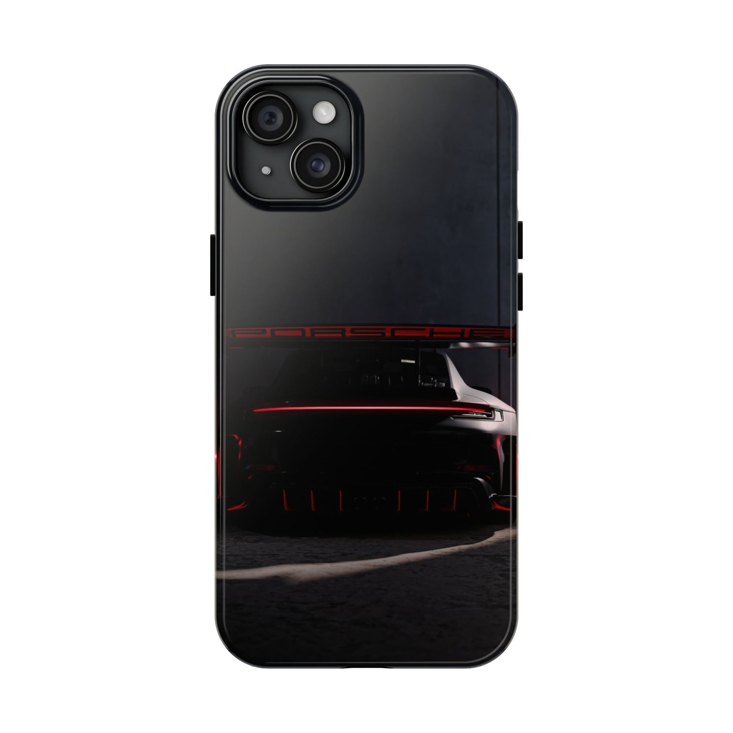 Capa Resistente Vista Traseira Sport Car — Design Elegante Preto e Vermelho