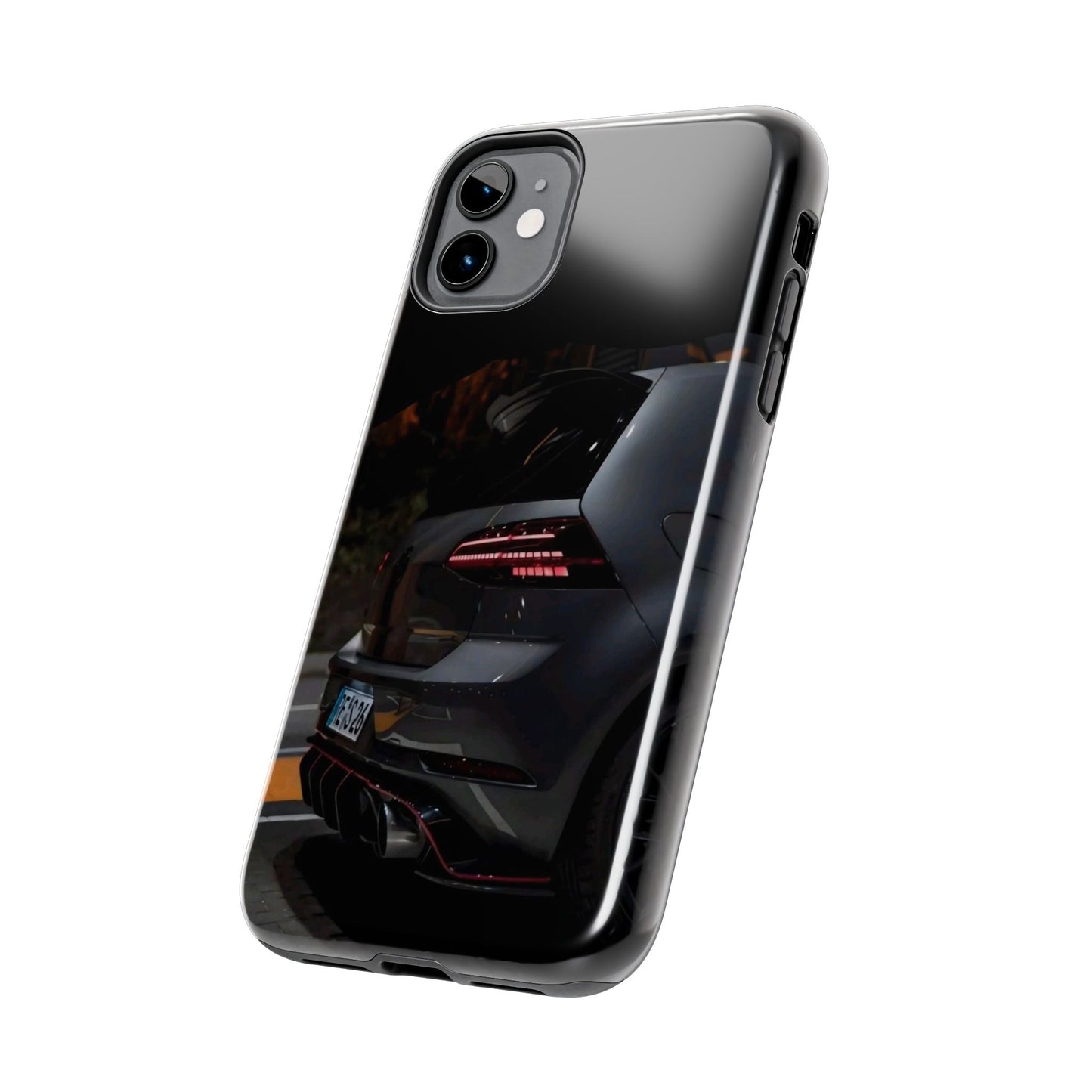 Capa Hatchback Preto Desportivo — Vista Traseira Fotografia Automóvelsim