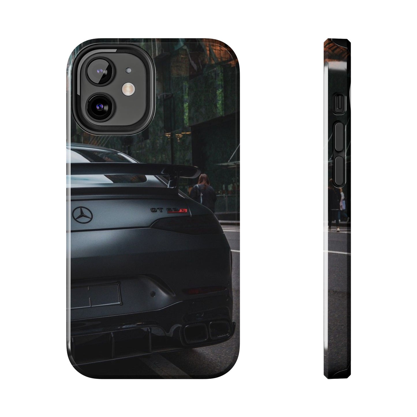 Capa Resistente para Telemóvel Car Lover — Design GT Preto Mate Vista Traseira