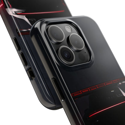 Capa Resistente Vista Traseira Sport Car — Design Elegante Preto e Vermelho