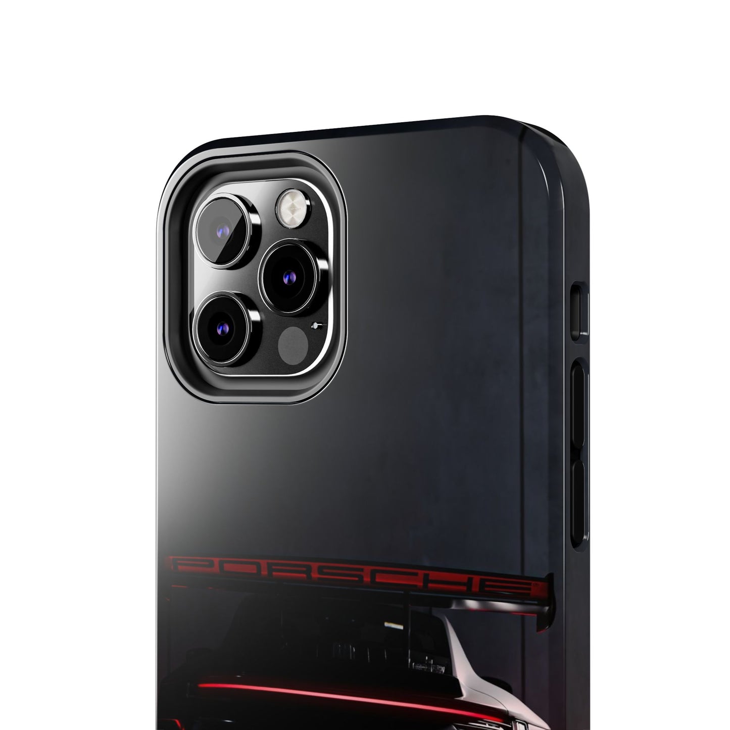 Capa Resistente Vista Traseira Sport Car — Design Elegante Preto e Vermelho