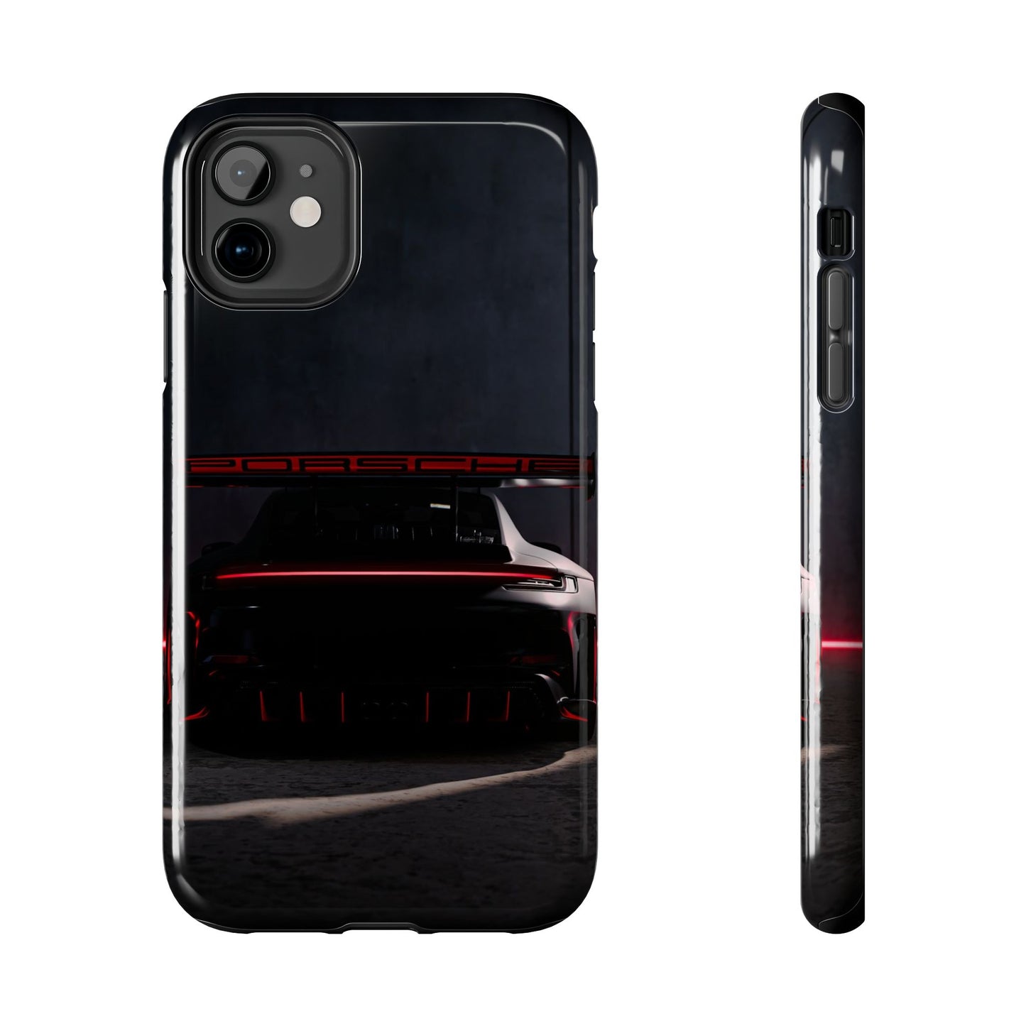 Capa Resistente Vista Traseira Sport Car — Design Elegante Preto e Vermelho