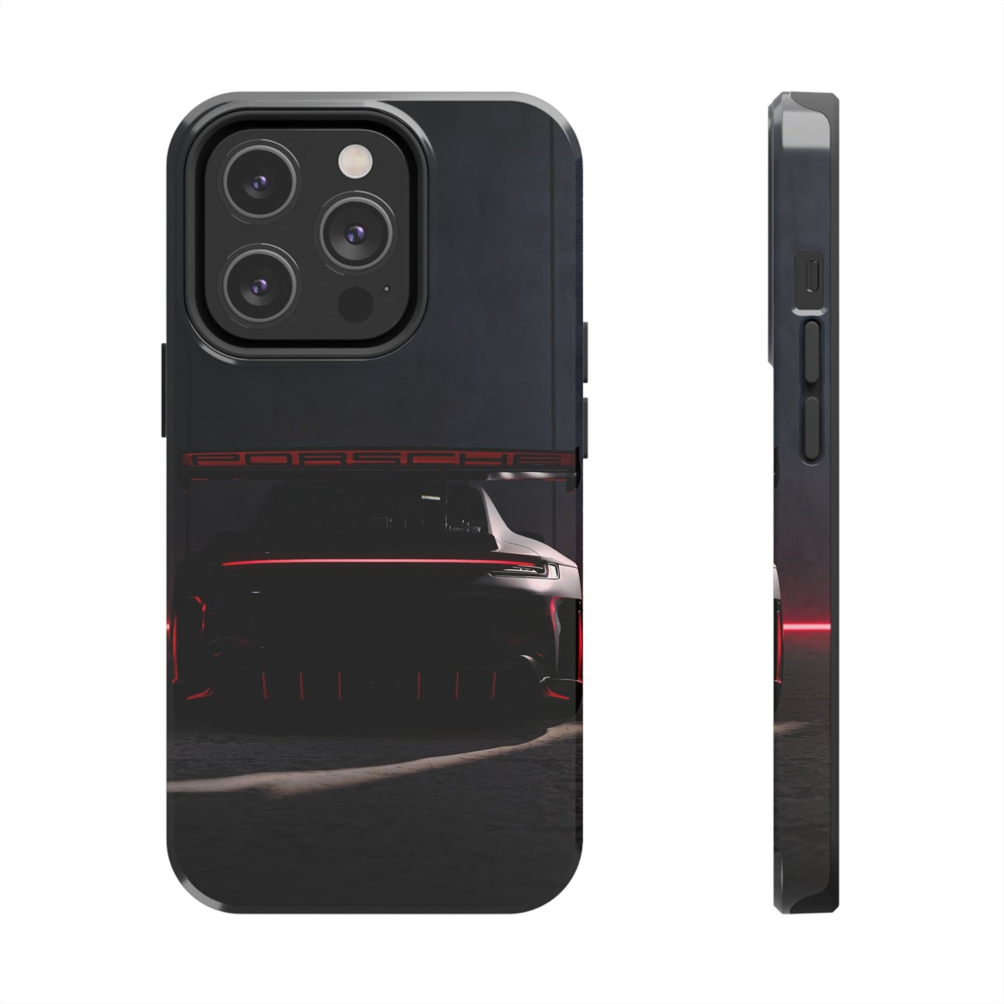 Capa Resistente Vista Traseira Sport Car — Design Elegante Preto e Vermelho