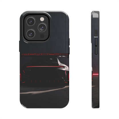 Capa Resistente Vista Traseira Sport Car — Design Elegante Preto e Vermelho