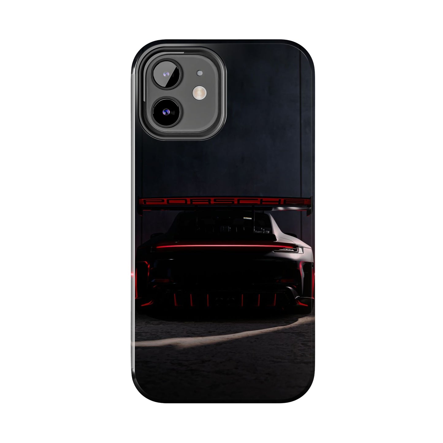 Capa Resistente Vista Traseira Sport Car — Design Elegante Preto e Vermelho