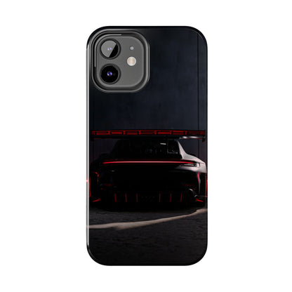 Capa Resistente Vista Traseira Sport Car — Design Elegante Preto e Vermelho