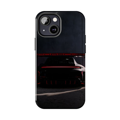 Capa Resistente Vista Traseira Sport Car — Design Elegante Preto e Vermelho