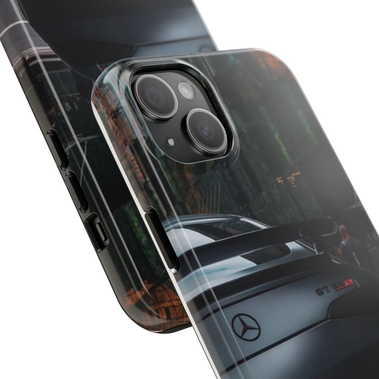 Capa Resistente para Telemóvel Car Lover — Design GT Preto Mate Vista Traseira