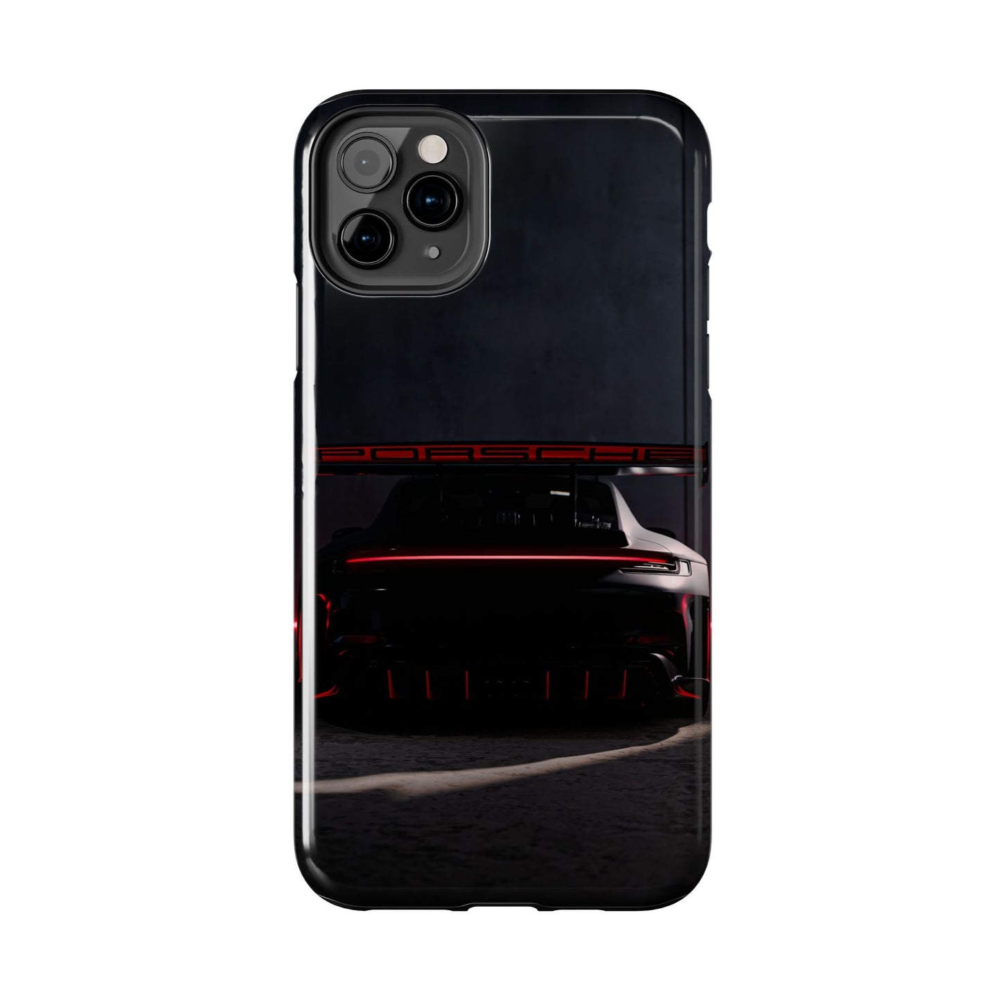 Capa Resistente Vista Traseira Sport Car — Design Elegante Preto e Vermelho