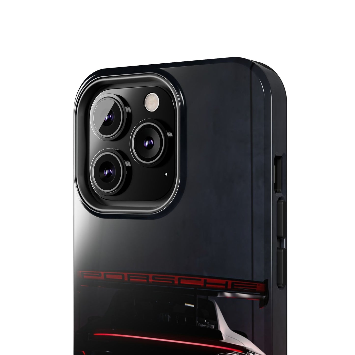 Capa Resistente Vista Traseira Sport Car — Design Elegante Preto e Vermelho