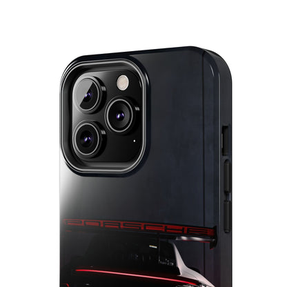 Capa Resistente Vista Traseira Sport Car — Design Elegante Preto e Vermelho