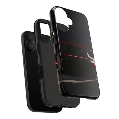 Capa Resistente Vista Traseira Sport Car — Design Elegante Preto e Vermelho
