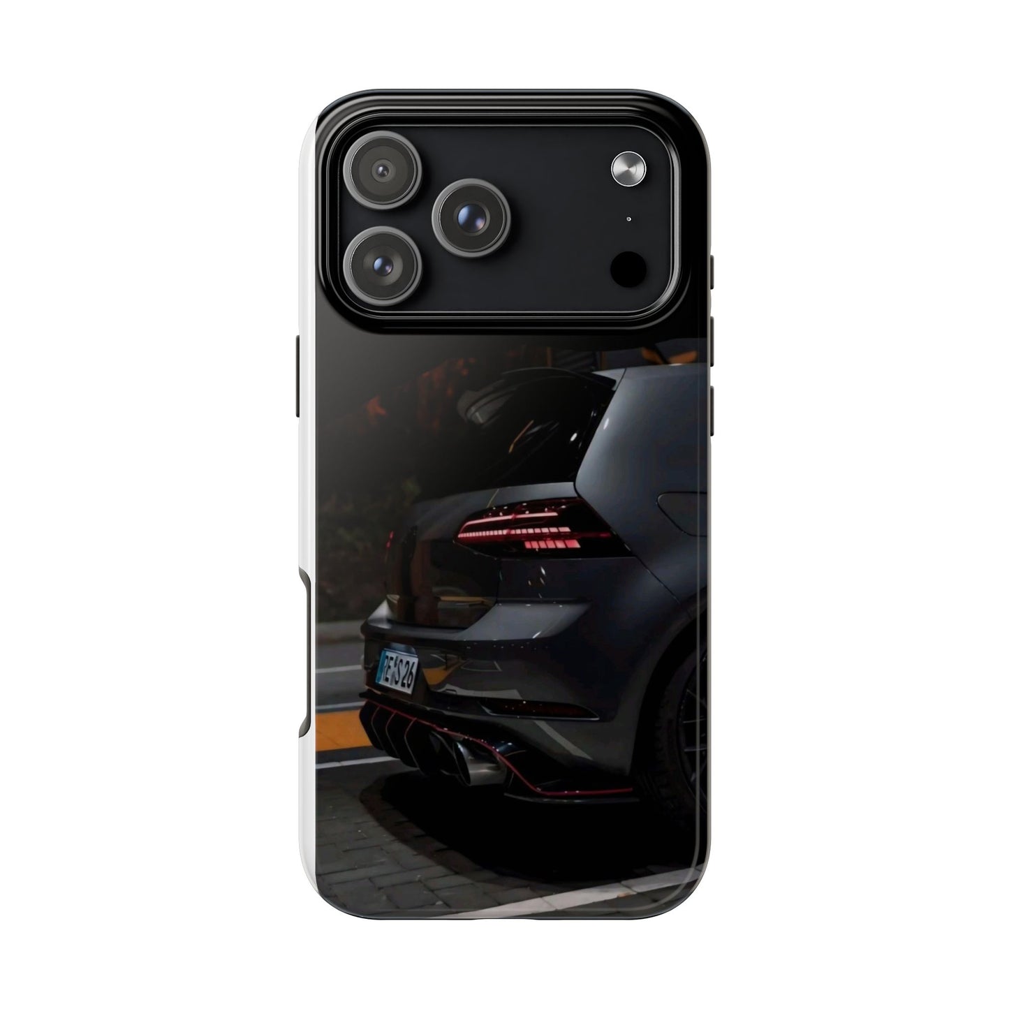 Capa Hatchback Preto Desportivo — Vista Traseira Fotografia Automóvelsim