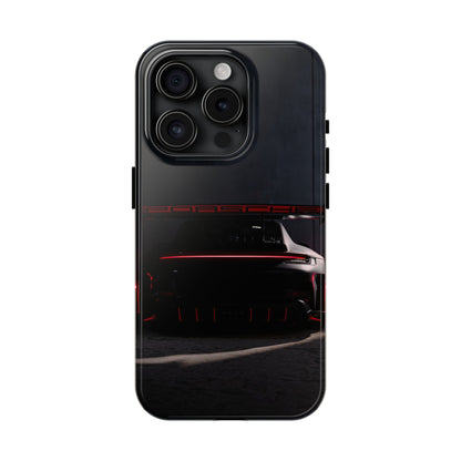 Capa Resistente Vista Traseira Sport Car — Design Elegante Preto e Vermelho