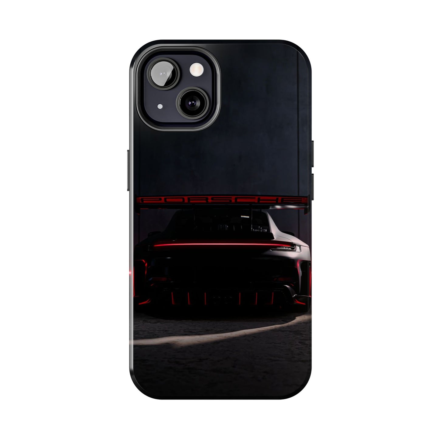 Capa Resistente Vista Traseira Sport Car — Design Elegante Preto e Vermelho