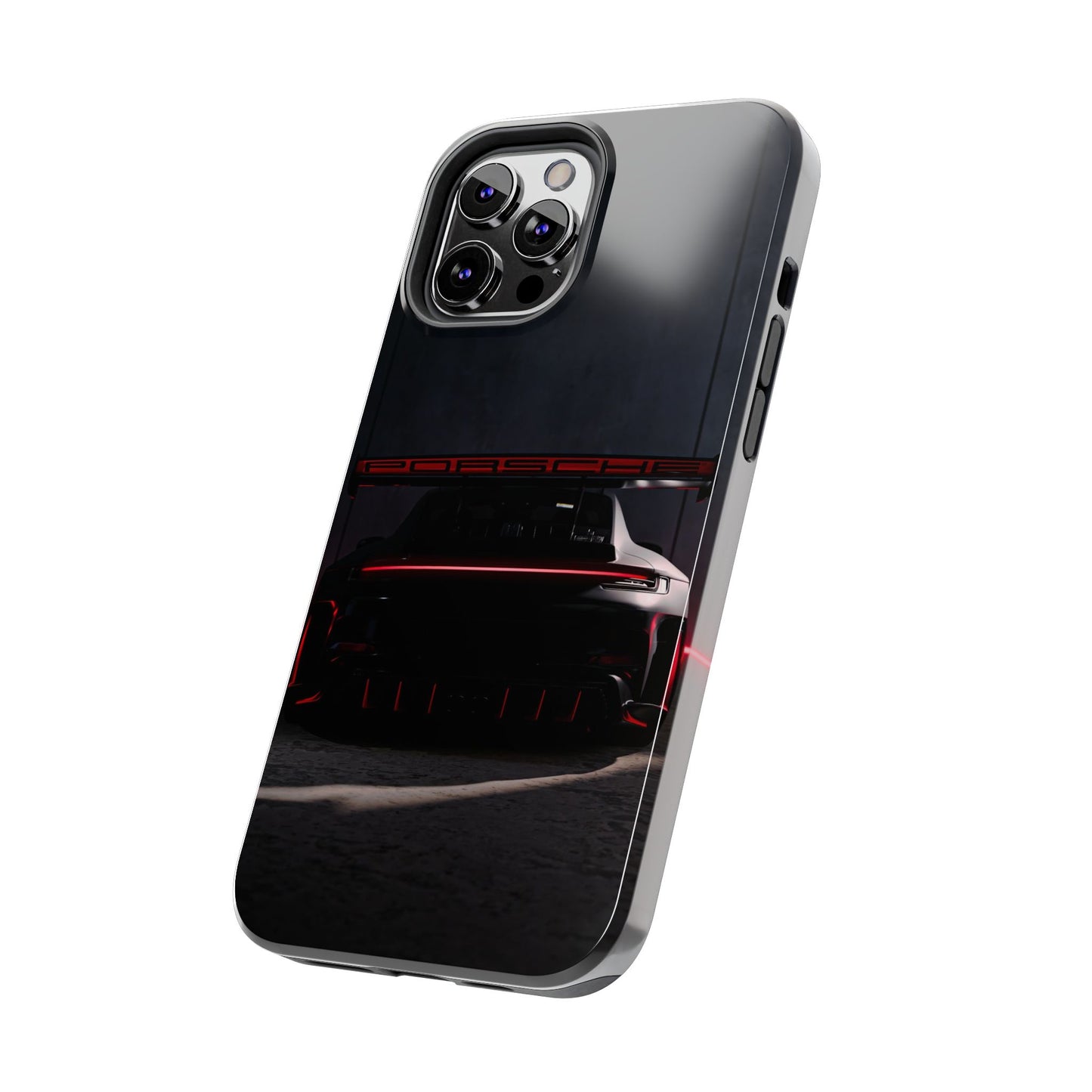 Capa Resistente Vista Traseira Sport Car — Design Elegante Preto e Vermelho