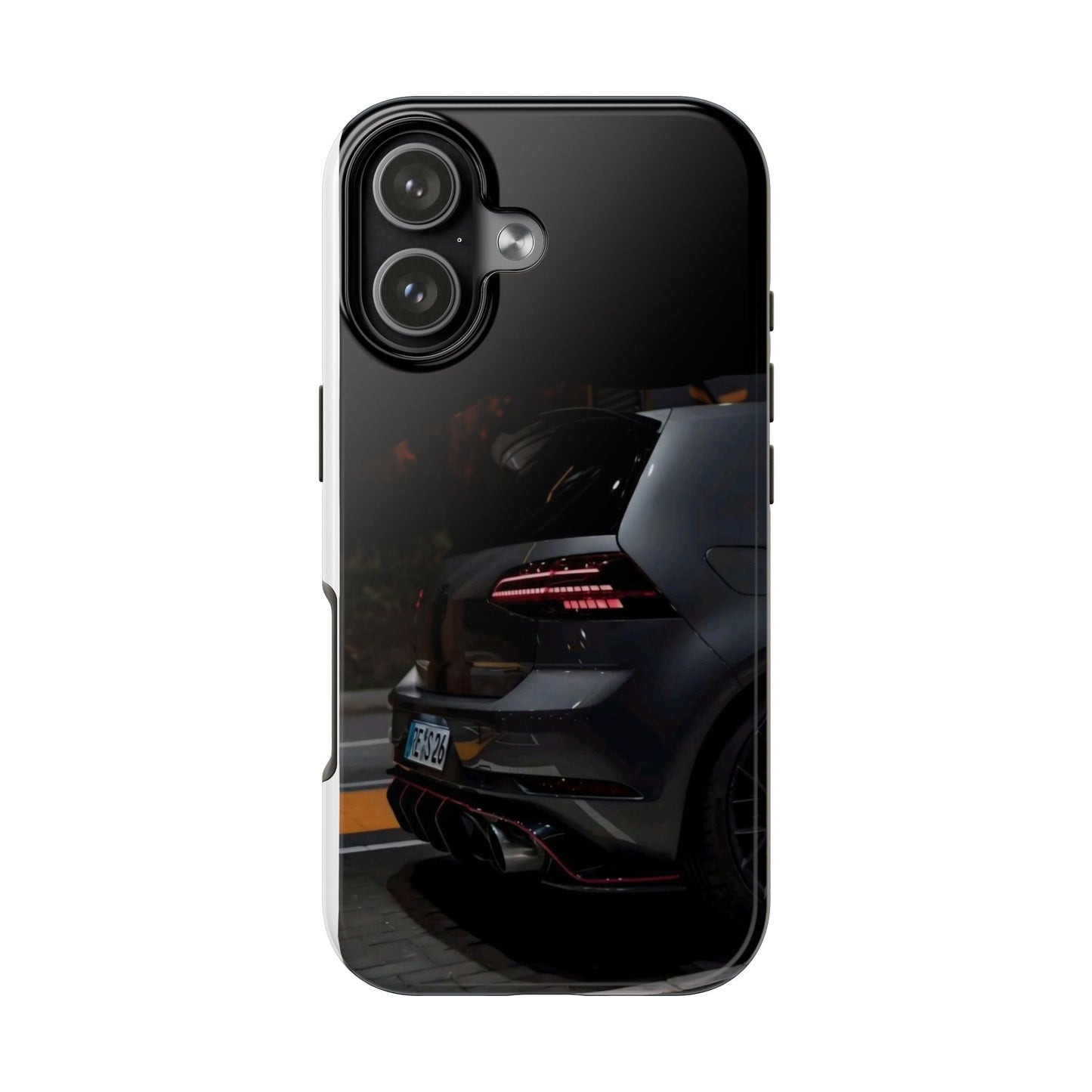 Capa Hatchback Preto Desportivo — Vista Traseira Fotografia Automóvelsim