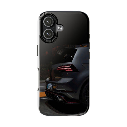 Capa Hatchback Preto Desportivo — Vista Traseira Fotografia Automóvelsim