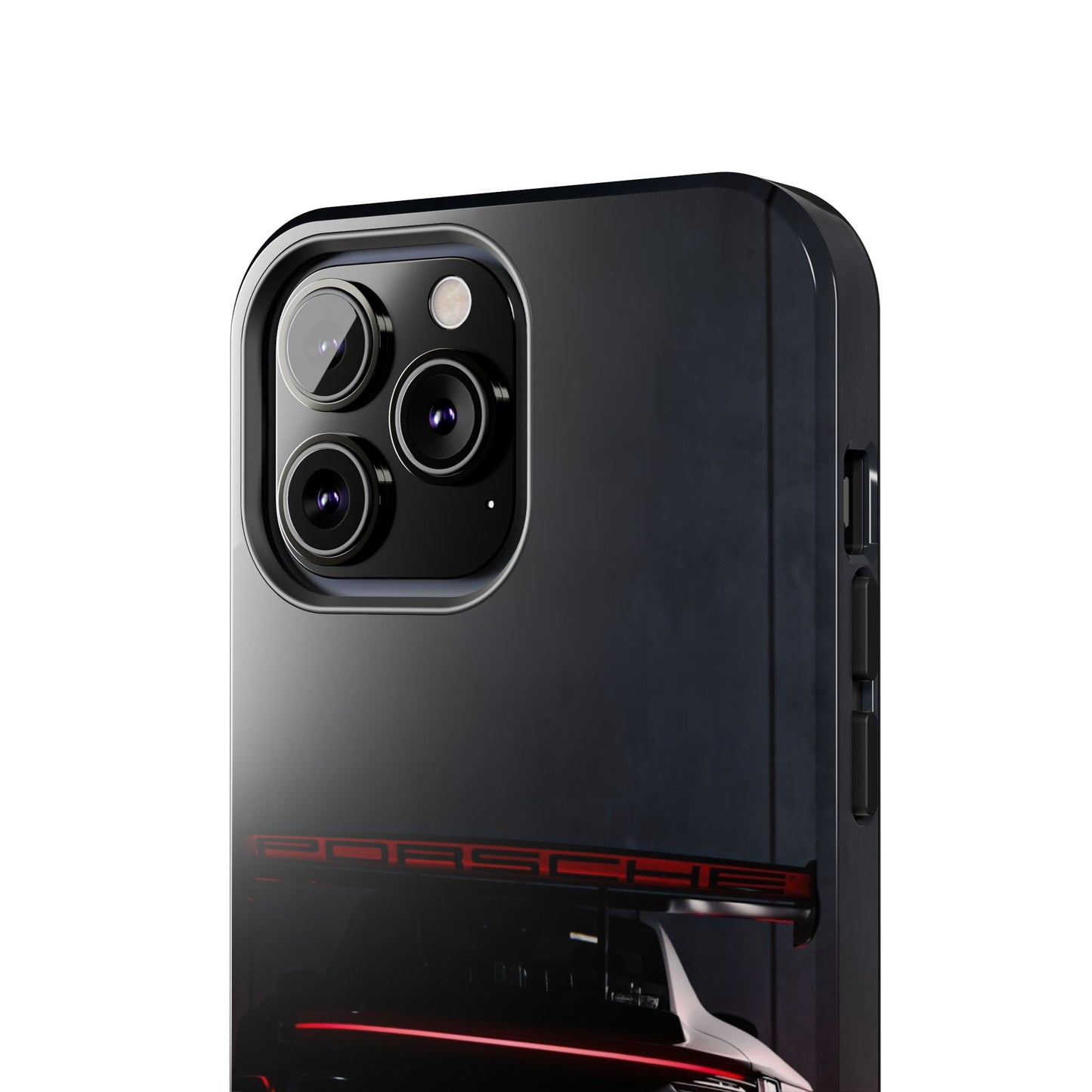 Capa Resistente Vista Traseira Sport Car — Design Elegante Preto e Vermelho