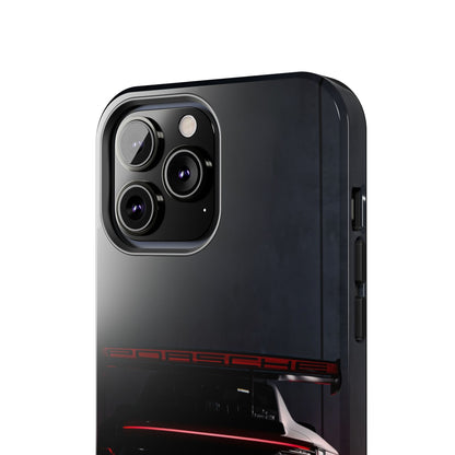 Capa Resistente Vista Traseira Sport Car — Design Elegante Preto e Vermelho