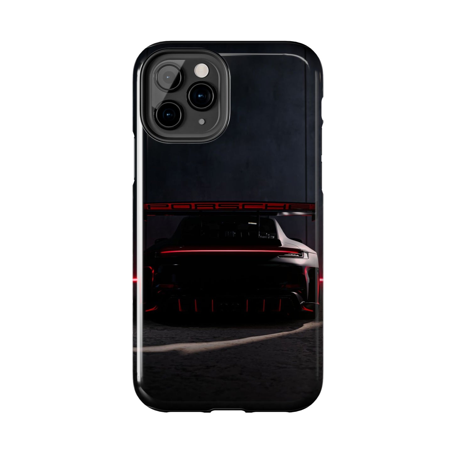Capa Resistente Vista Traseira Sport Car — Design Elegante Preto e Vermelho