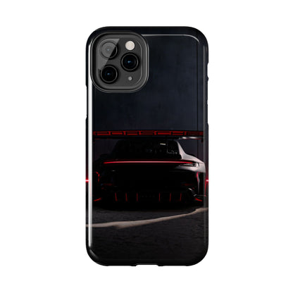 Capa Resistente Vista Traseira Sport Car — Design Elegante Preto e Vermelho