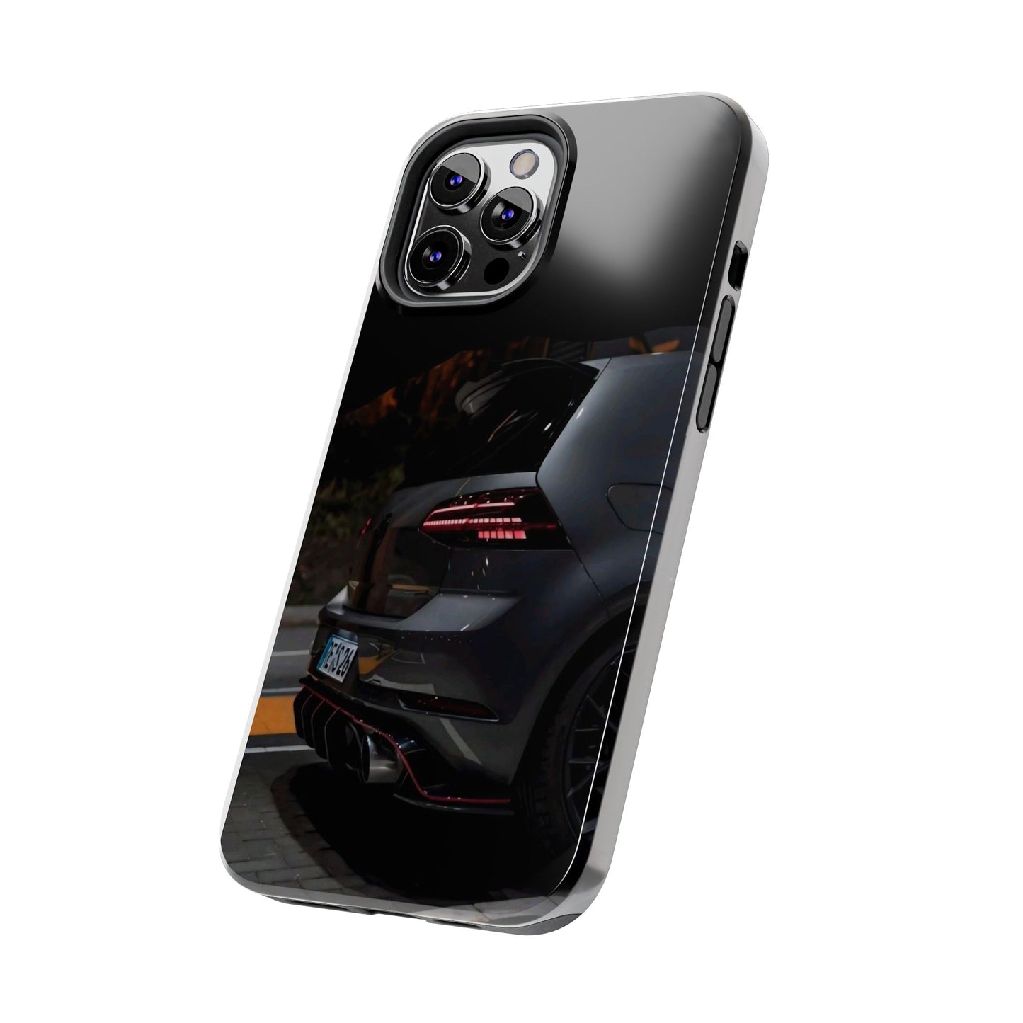 Capa Hatchback Preto Desportivo — Vista Traseira Fotografia Automóvelsim