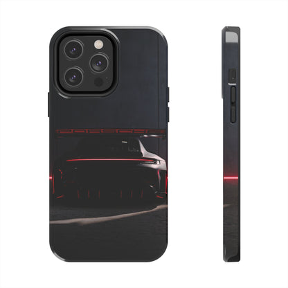 Capa Resistente Vista Traseira Sport Car — Design Elegante Preto e Vermelho