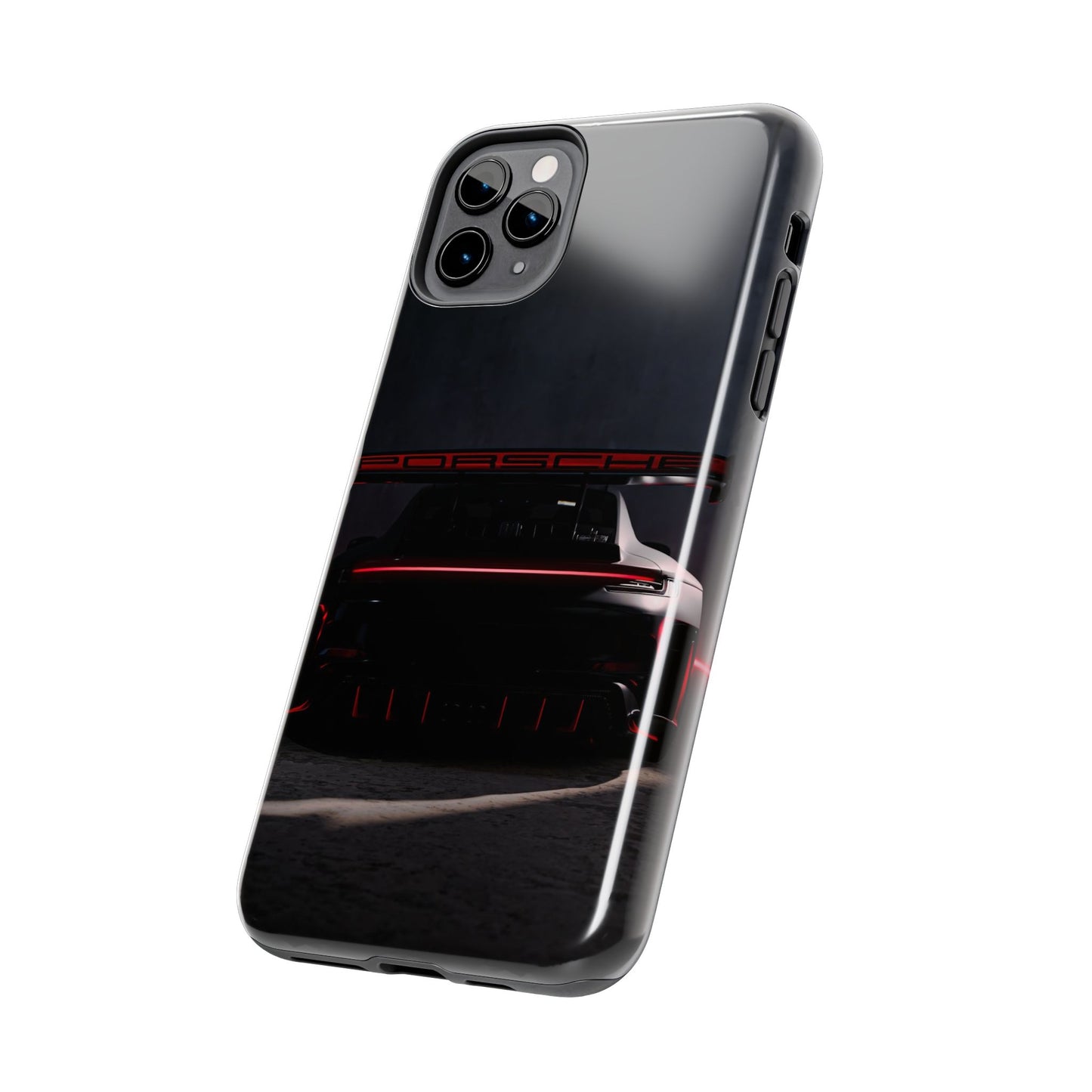 Capa Resistente Vista Traseira Sport Car — Design Elegante Preto e Vermelho