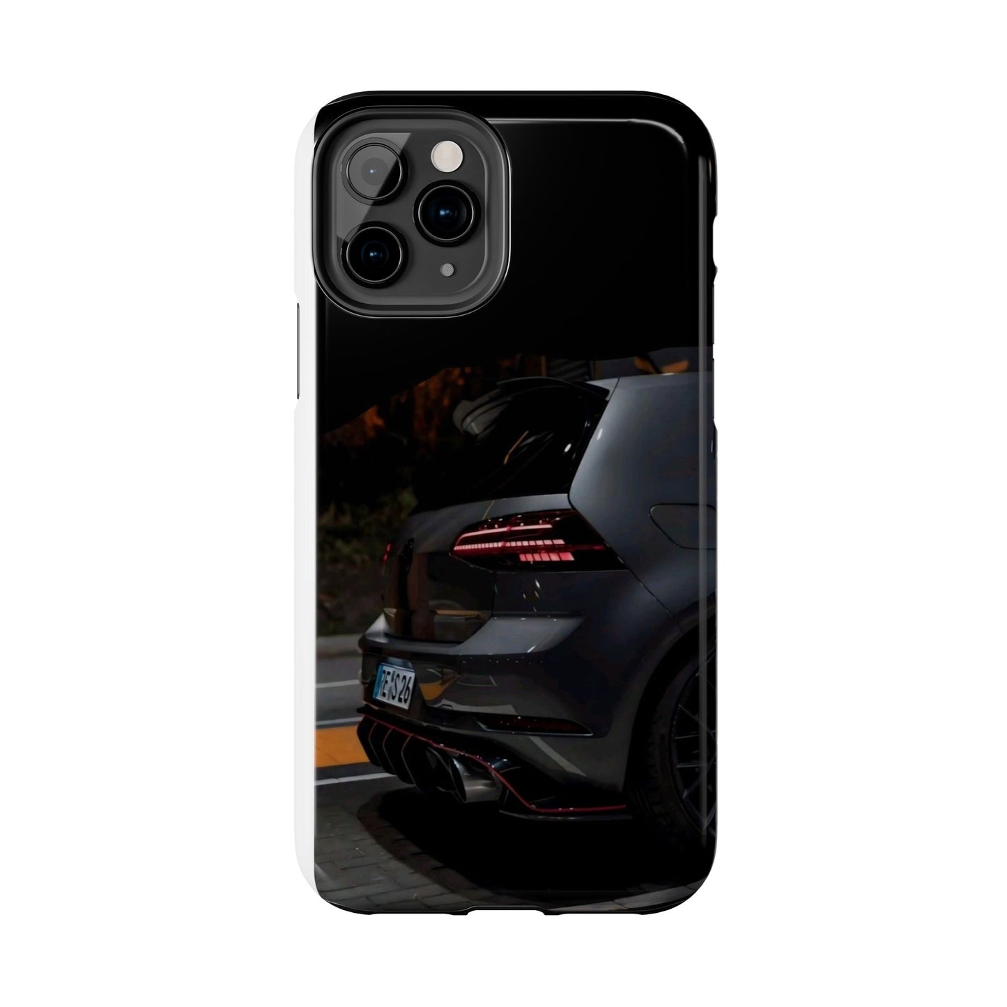 Capa Hatchback Preto Desportivo — Vista Traseira Fotografia Automóvelsim