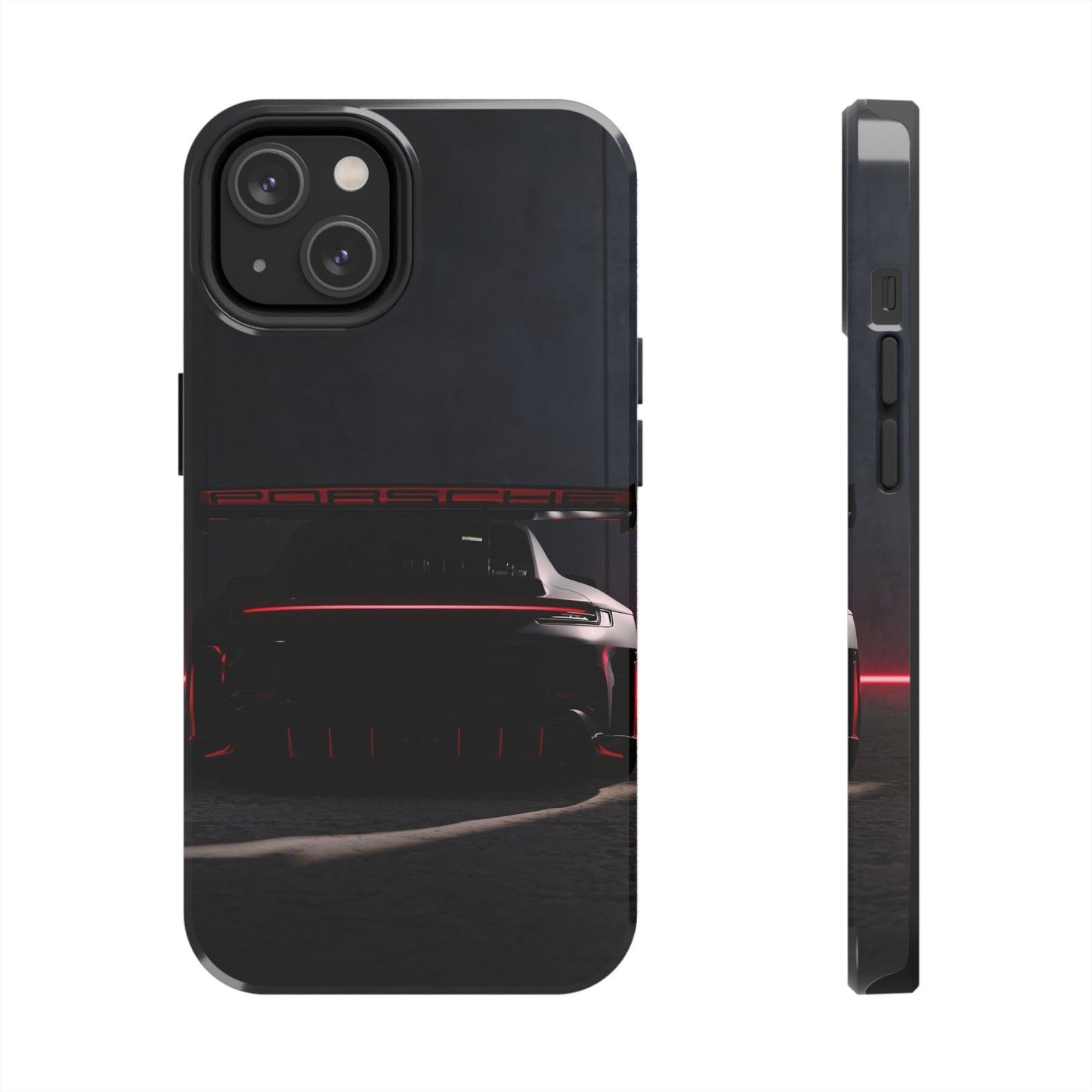 Capa Resistente Vista Traseira Sport Car — Design Elegante Preto e Vermelho